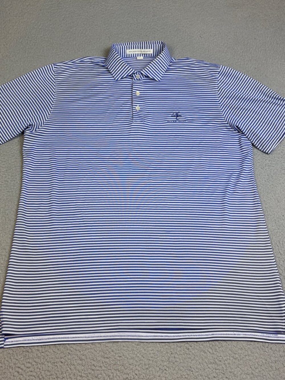 Holderness & Bourne Golf Polo Men’s XL Blue White Performance Buttons Casual